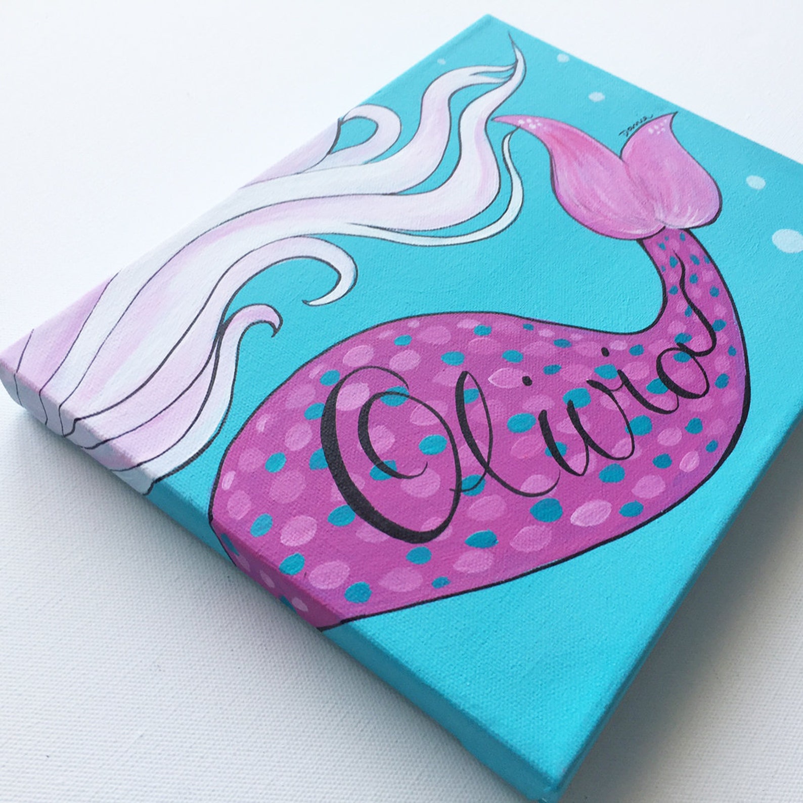 Mermaid Tail Art Baby Girl Art Mermaid Girls Room Under the Etsy