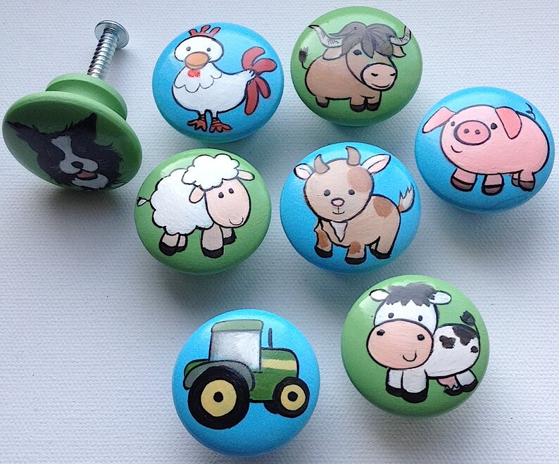 Farm Drawer Knobs / Dresser Knobs / Farm Animals tractor Etsy