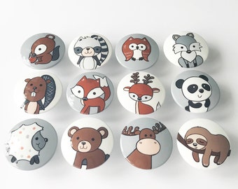 Woodland Animal Knobs, LARGE dresser knobs /Forest Animal Knobs (Bears, Squirrel,Deer Fox,Owl) Drawer Pulls,Dresser Knobs , woodland nursery