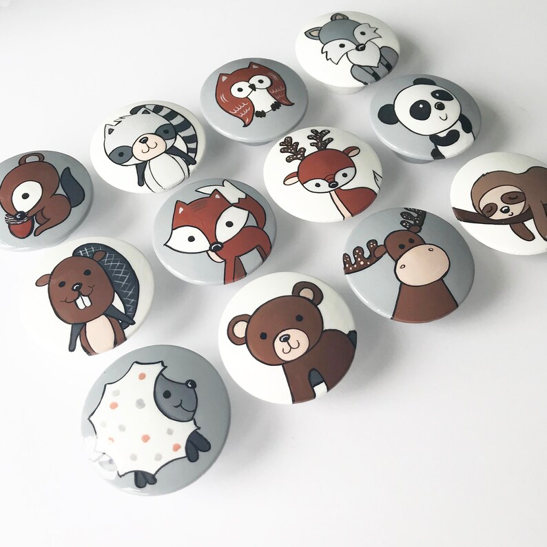 Woodland Animal Knobs LARGE Dresser Knobs /forest Animal Etsy Canada