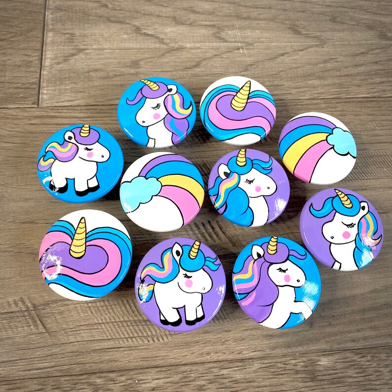 Unicorn Drawer Knobs Unicorn Pulls / Dresser Knobs Baby Girl Etsy