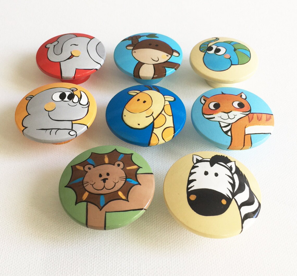 Animal Drawer Pulls large / Animal Nursery Art Etsy