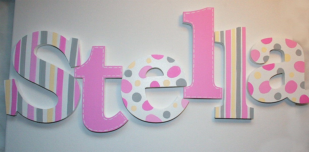 Pink Wooden Letters Wall Letters / Nursery Wall Art Baby Girl Nursery