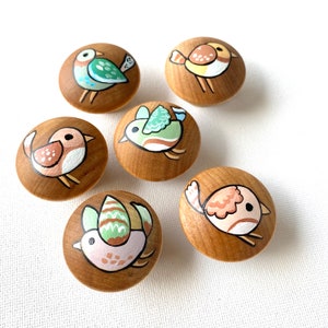 Vintage Bird Dresser Knobs / Drawer Knobs / Hand Painted  / Baby Girl Nursery / Baby Shower Gift / Birds Nursery Art / Bird Room Decor