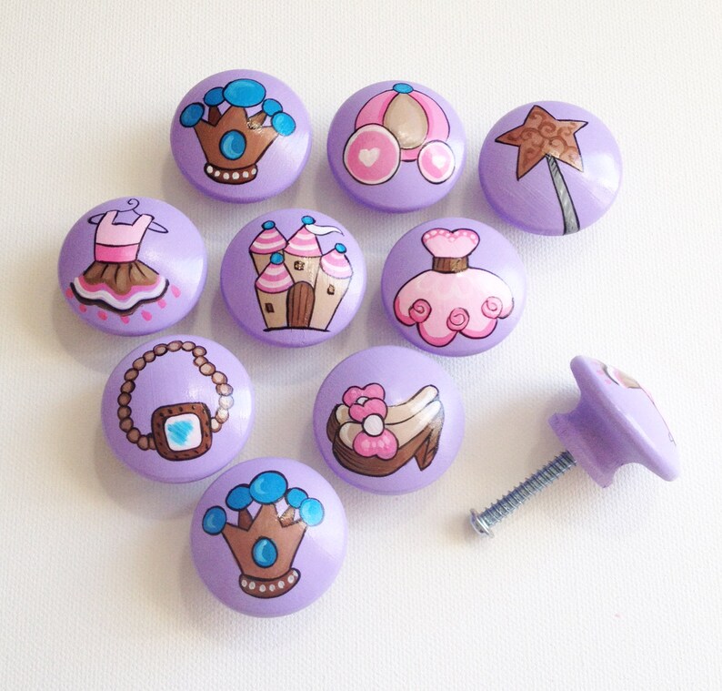 Princess Nursery Decor Art Dresser Knobs and Pulls Hand Etsy