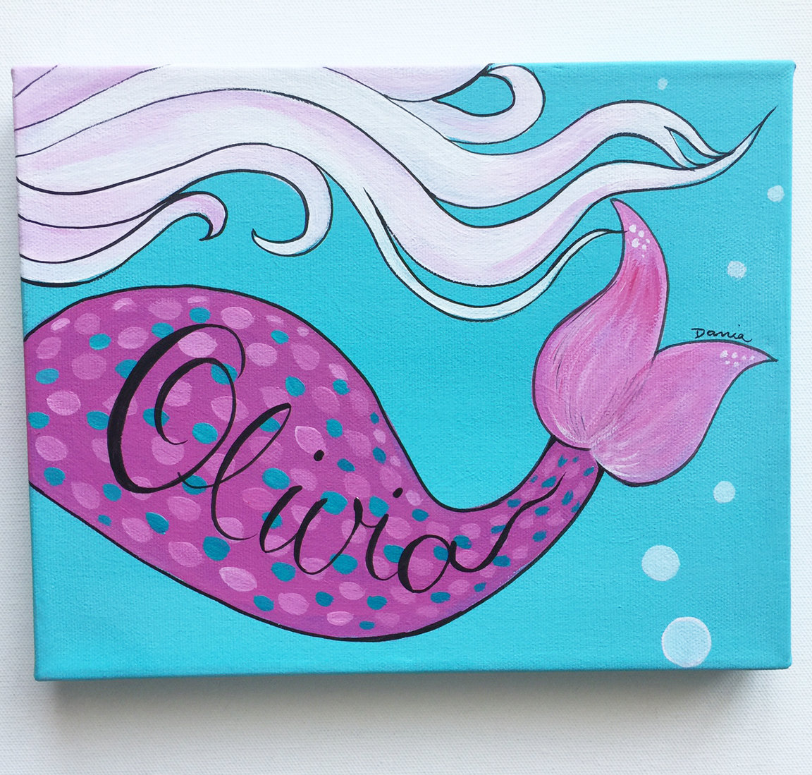 Mermaid Tail Art Baby Girl Art Mermaid Girls Room Under the Etsy