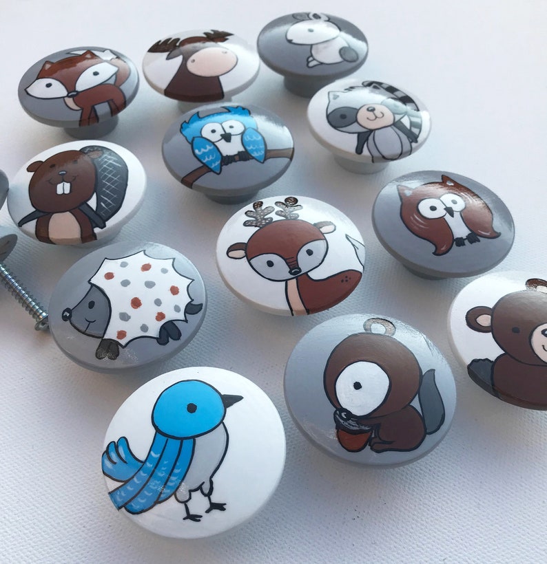 Woodland Animal Knobs LARGE Dresser Knobs /forest Animal Etsy