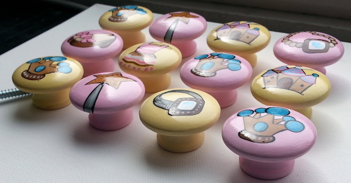 Girly Princess Drawer Pulls / Dresser Knobs and Pulls Hand Etsy