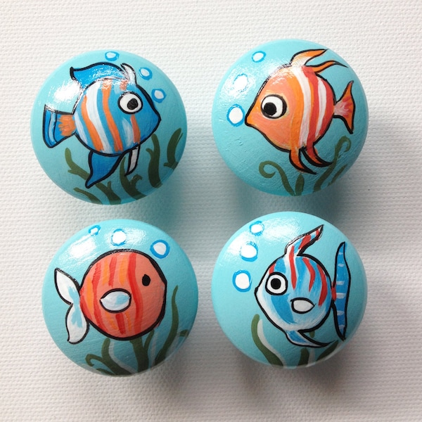 Fish Drawer Pulls / Knobs and Pulls / Baby Nursery Decor Baby Shower Gifts , Dresser Knobs / Underwater Nursery Decor / Fish Nursery Decor