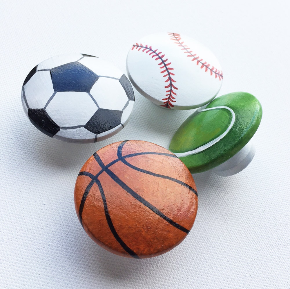 Sports Drawer Knobs Dresser Knobs / Sports Nursery Art / Etsy