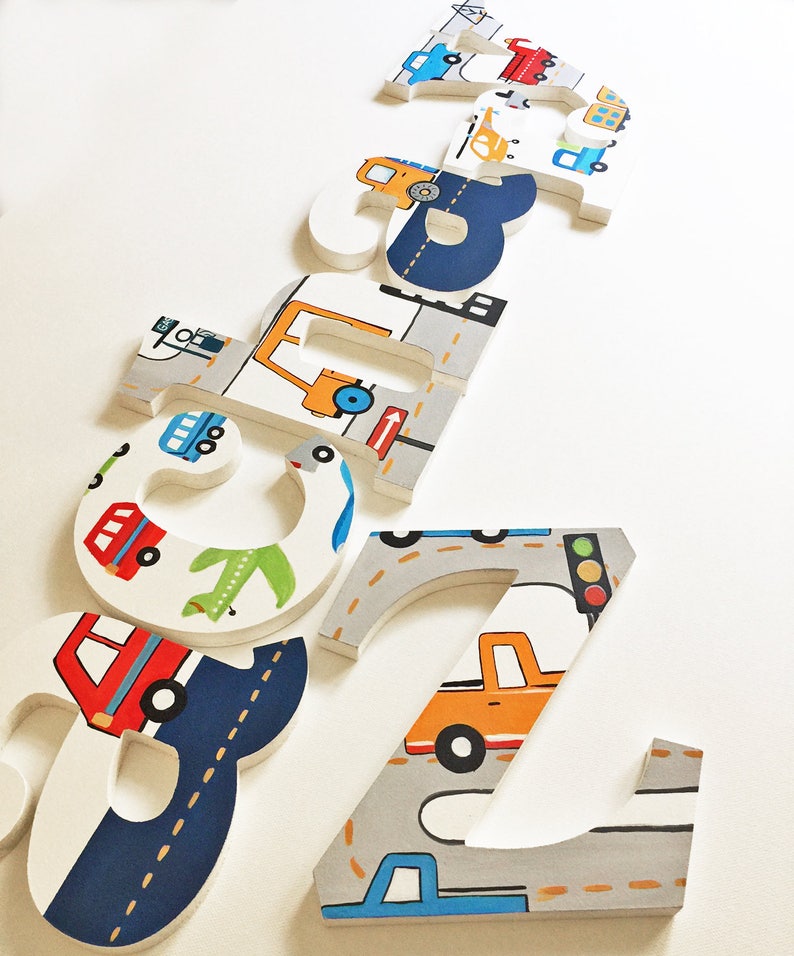 Traffic Jam Wooden Wall Letters / Transportation Letters for Etsy