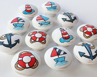 Nautical / Ocean Drawer Pulls / Dresser Knobs and Pulls Boys, Kids, Nursery Rooms / Nautical Nursery Decor Room Art Baby Nursery Decor Art