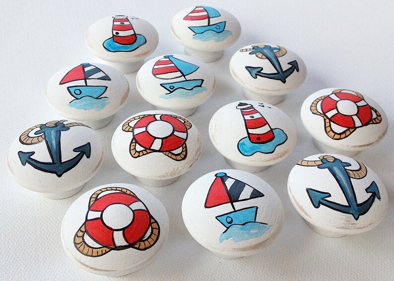 Nautical / Ocean Drawer Pulls / Dresser Knobs and Pulls Boys Etsy