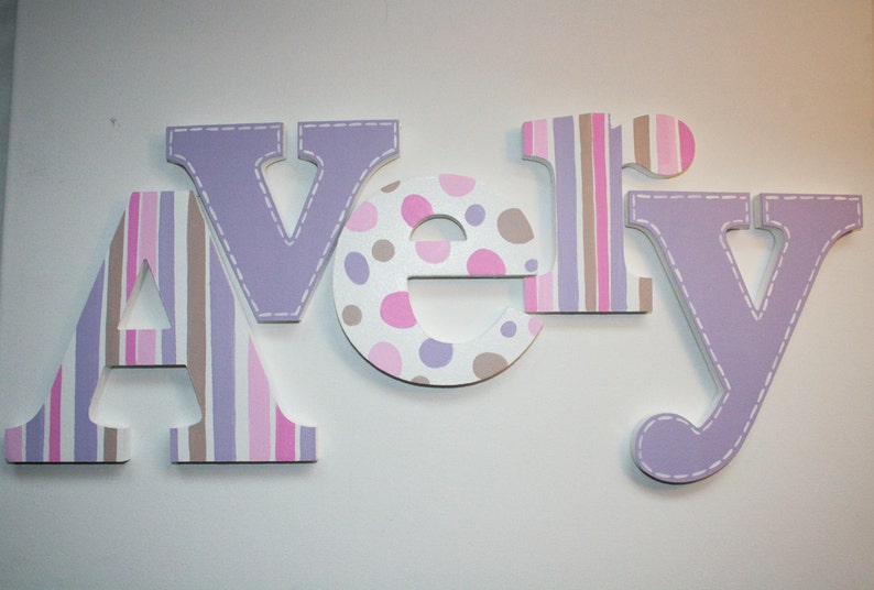 Lavender Wooden Letters for Baby Girl Nursery / Baby Gift New Etsy