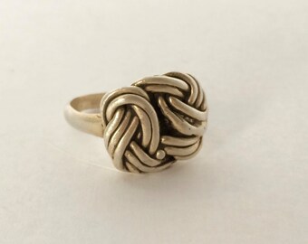 Double Knot Statement Ring in 100% sterling silver * men or women/unisex * Size 6.5 * one of a kind, hand-carved