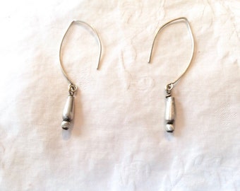 Sterling Silver everyday classic minimal bead drop earrings *