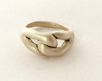 Thick, chunky Sterling Silver Infinity Knot Statement Ring for women, men, unisex * Size 4.5 * Hand-carved and crafted, one of a kind!