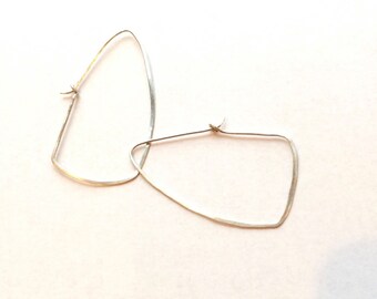 Lazy triangle earrings in sterling silver minimal modern geometric simple elegant everyday