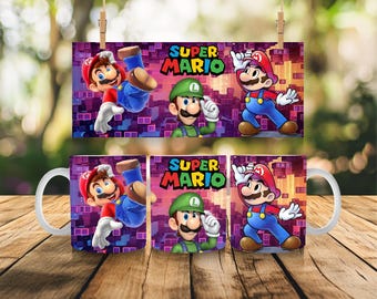 Taza de Mario de 11 oz / Taza de café personalizada / Regalo de sublimación hecho a mano / Vasos con diseño personalizado