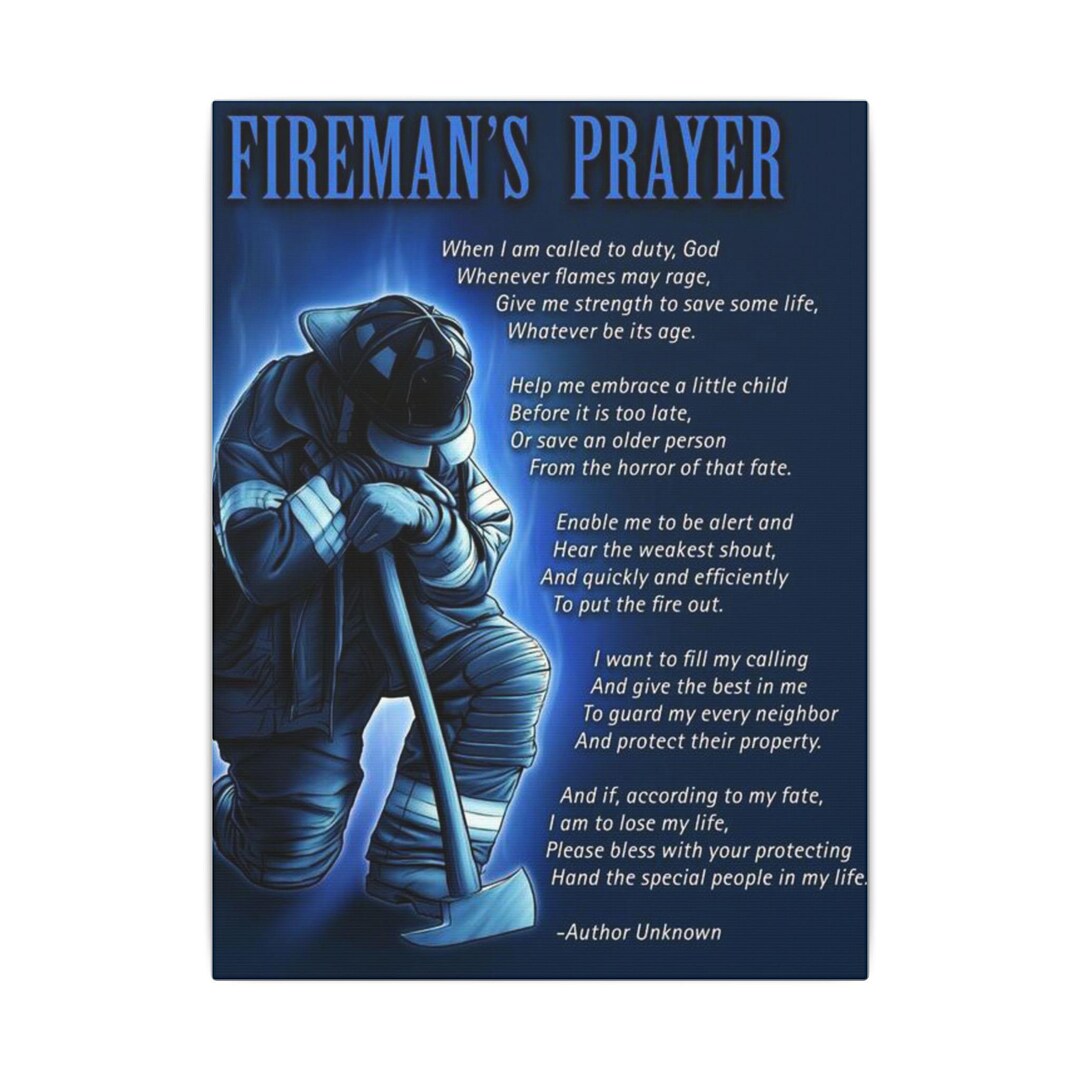 Fireman's Prayer Canvas Art: First Responder Gift, Home Decor - Etsy