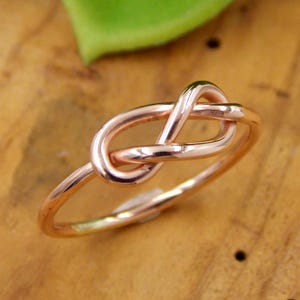 Rose Gold-filled Infinity Knot Ring: 14K Gold-filled ring, gold filled ring, love ring, love knot, promise ring, friendship ring, bridesmaid