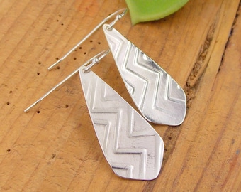 Chevron Zigzag Dangle Earrings in sterling silver