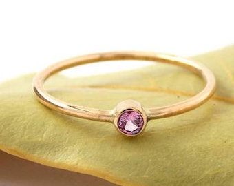 Simple Gold-filled Birthstone Stacking Ring: simple, dainty, 14k yellow gold-filled ring