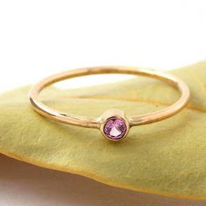 Simple Gold-filled Birthstone Stacking Ring: simple, dainty, 14k yellow gold-filled ring