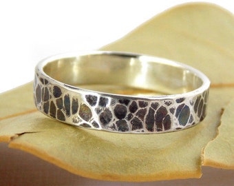 Oxidierter Gehämmerter Ring: Sterling Silber Ring, strukturierter Ring, Hammer texturierter Ring, oxidierter Ring, schlichter Ring, Ehering