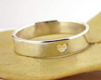 Heart Ring: Choose your finish, sterling silver ring, Valentines' Day Ring, simple heart ring, silver ring, sterling silver heart ring