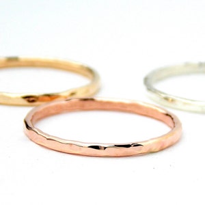 Reflection Stacking Ring:  textured ring, 14K Gold-filled ring, hammered ring, dainty ring, simple ring, gold ring, silver ring, skinny ring