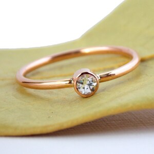 Simple Rose Gold-filled Birthstone Stacking Ring: simple, dainty 14k pink gold-filled ring