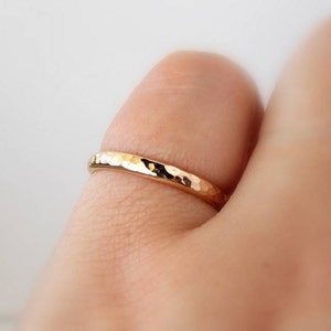 Gold-filled Hammered Domed Ring: textured ring, simple ring, golden ring, wedding band, hammered finish, men's ring, hammered ring image 5