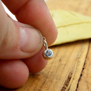 Birthstone Pebble Pendant: silver pendant, birthstone charm, sterling silver pendant, Mother&#39;s Day Pendant, birthstone pendant