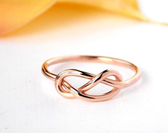 Rose Gold-filled Infinity Knot Ring: 14K Gold-filled ring, gold filled ring, love ring, love knot, promise ring, friendship ring, bridesmaid