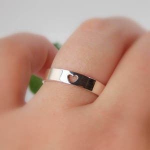 Heart Ring: Choose Your Finish, Sterling Silver Ring, Valentines' Day ...