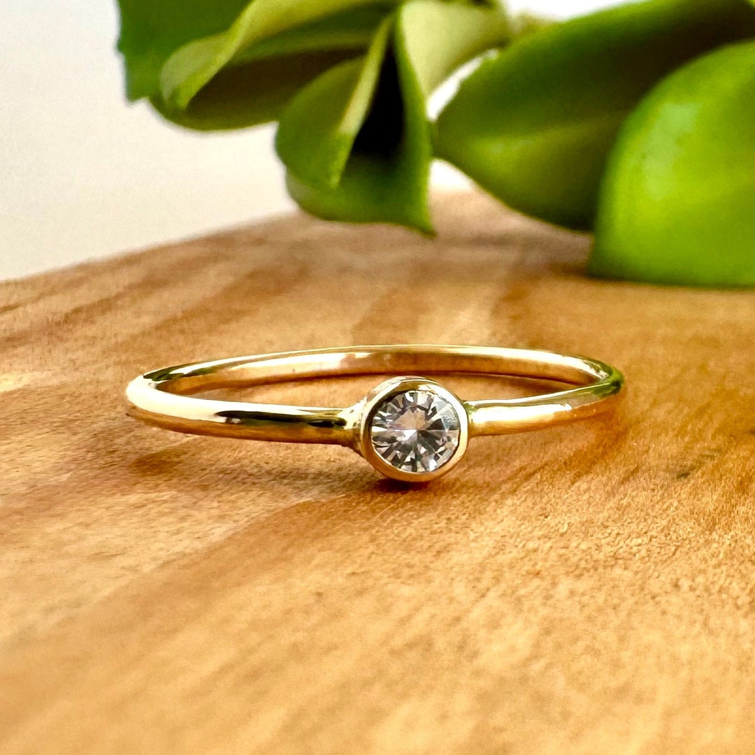 Simple Full Diamond Rings Simple Diamond Ring: 14K Solid Gold Ring, VS Diamond Ring, Promise Ring ...