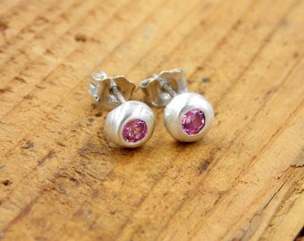 Pebble Birthstone Stud Earrings made from sterling silver