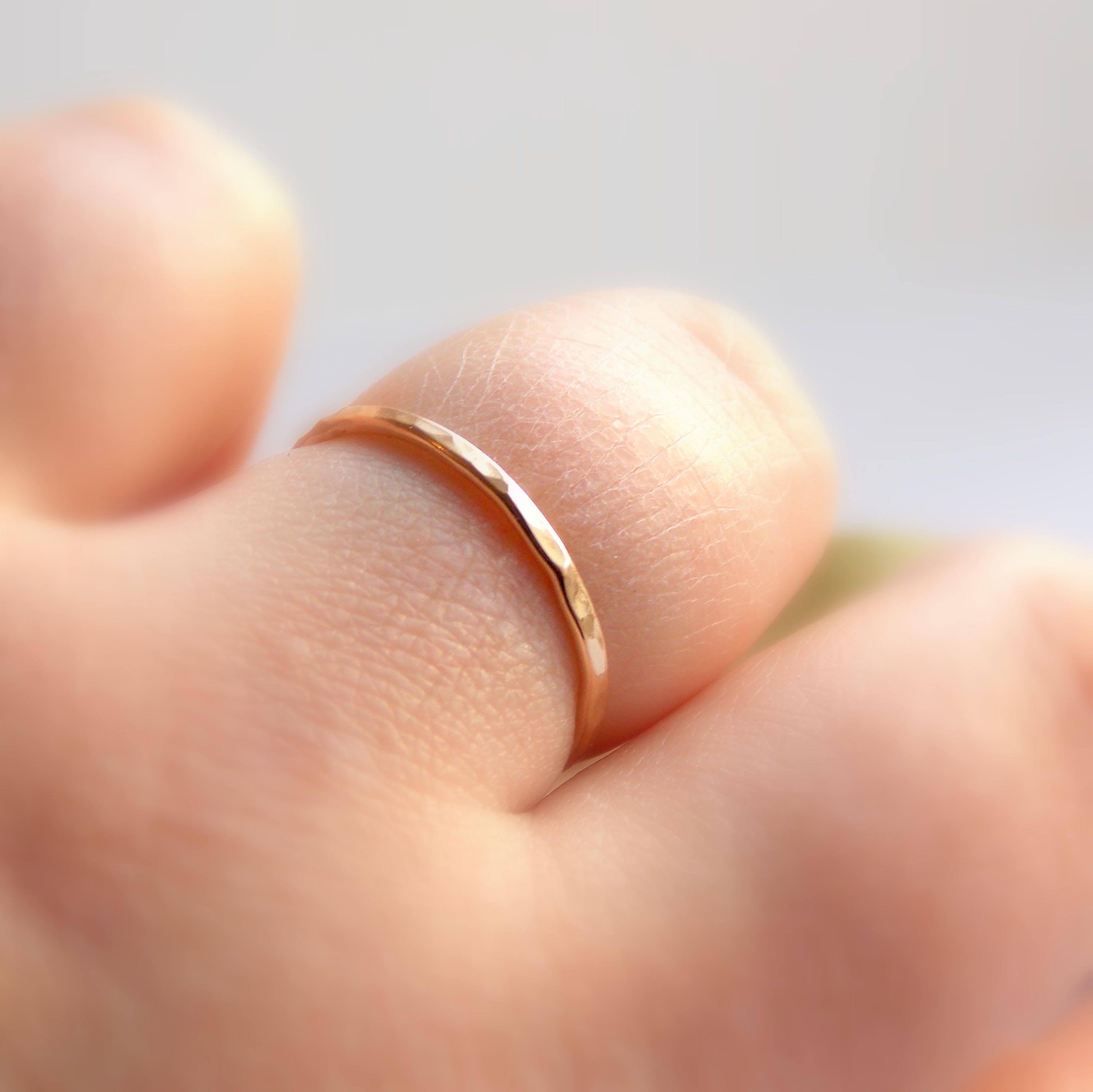 Reflection Stacking Ring: textured ring 14K Gold-filled | Etsy