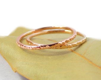 Gold Hatched Stacking Ring:  textured ring, 14K solid gold ring, dainty ring, simple ring, gold ring, skinny ring, line textured