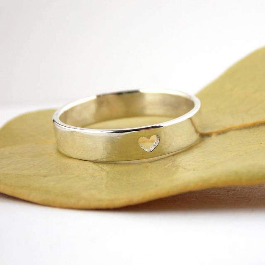 Heart Ring: Choose Your Finish, Sterling Silver Ring, Valentines' Day ...