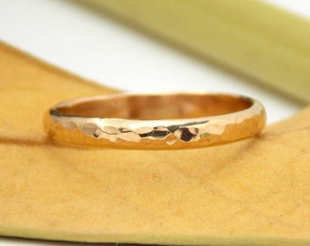 Gold-filled Hammered Domed Ring: textured ring, simple ring, golden ring, wedding band, hammered finish, men's ring, hammered ring