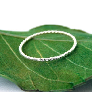 Sterling Silver Twisted Rope Ring: sterling silver ring, dainty ring, simple ring, stacking ring, skinny ring, twisted ring, small ring