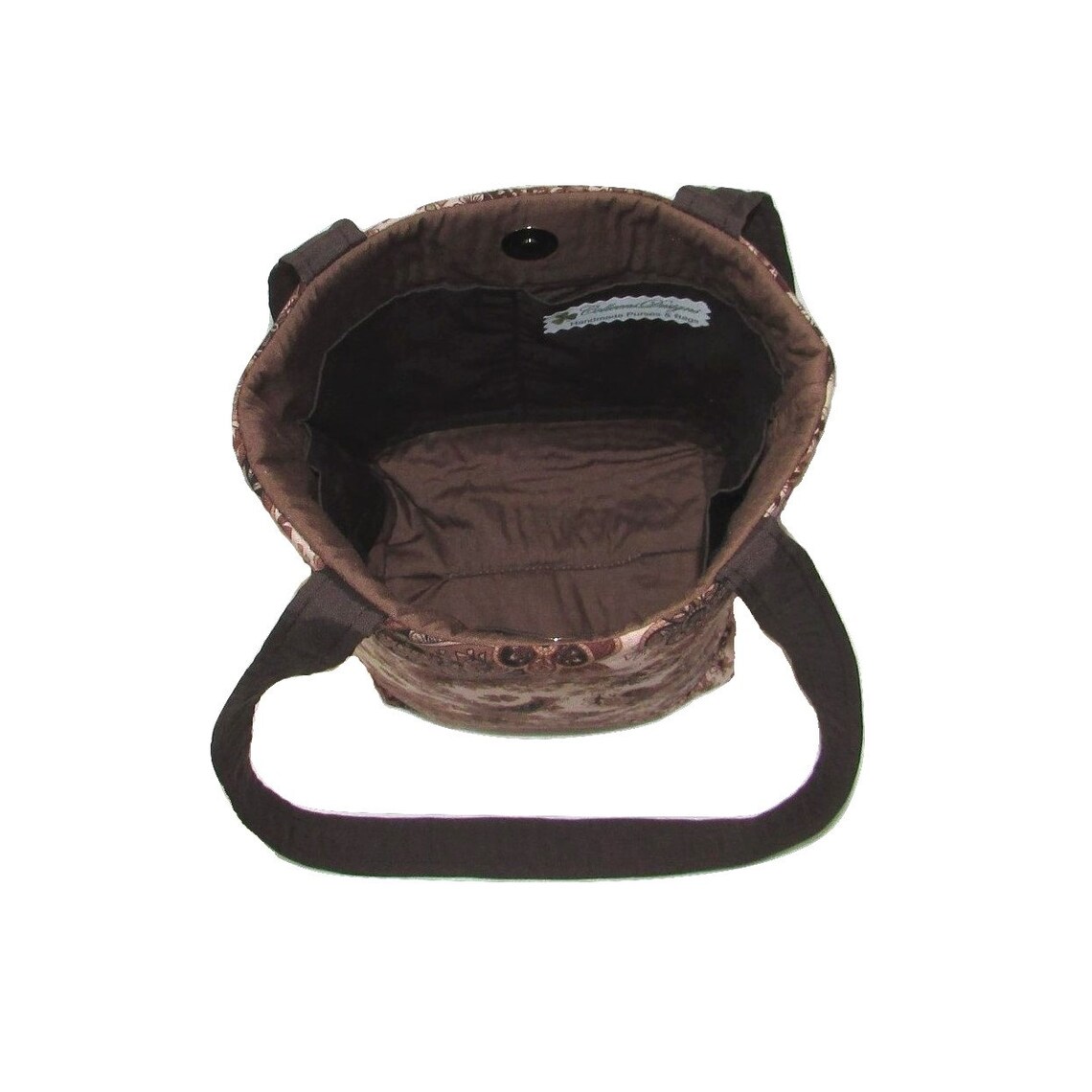 Brown Paisley Purse, Small Fabric Bag, Handmade Handbag, Cloth Purse