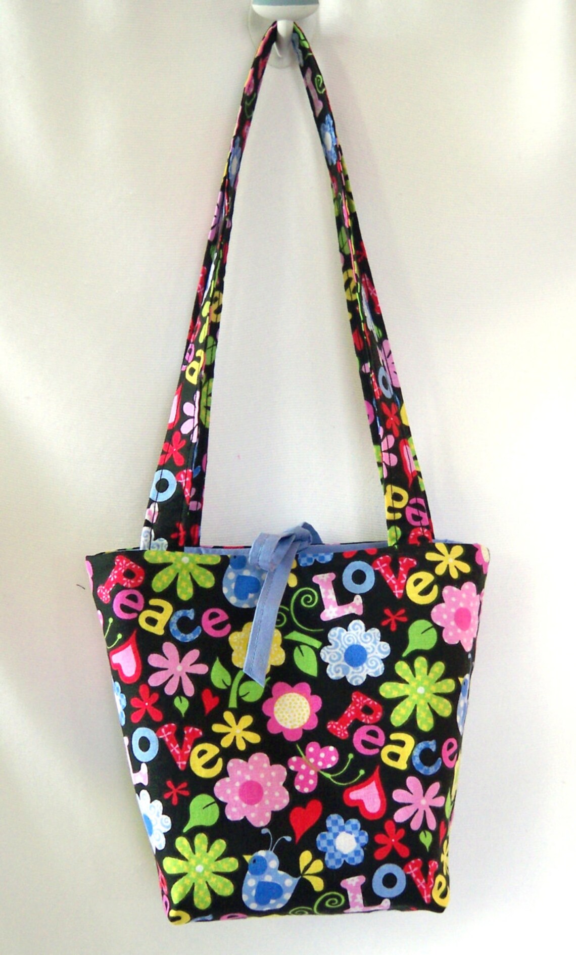 Hippie Purse Small Tote Bag Love Peace Flowers Teen Etsy