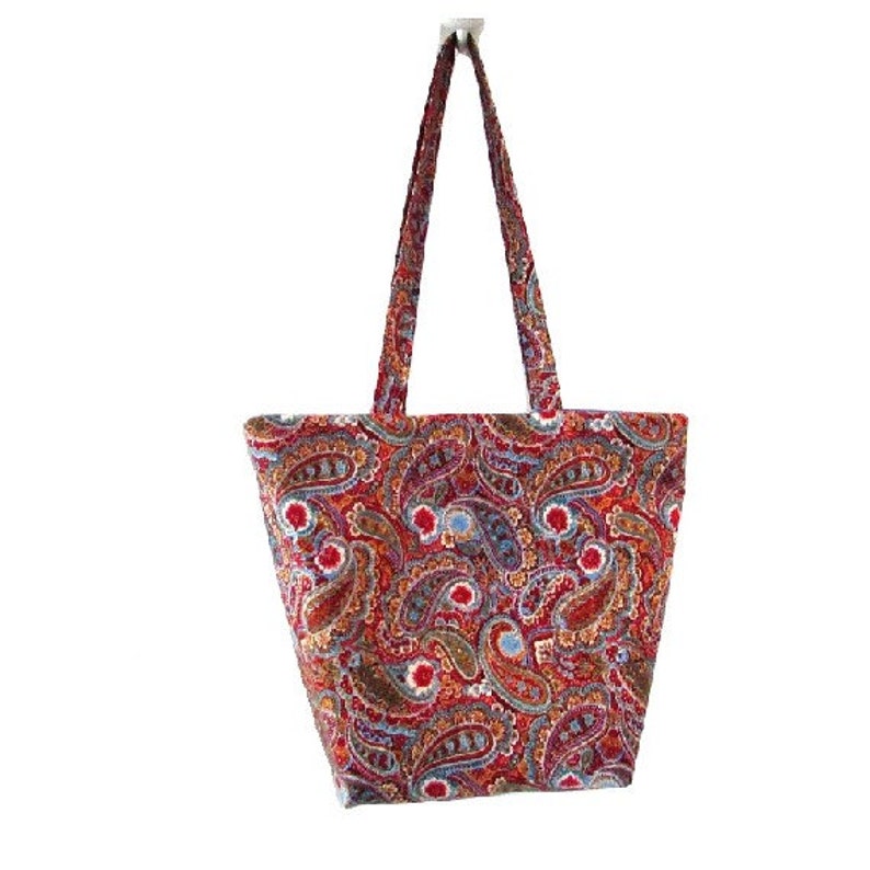 Paisley Shoulder Bag Handmade Cloth Purse Flowers Burgundy - Etsy