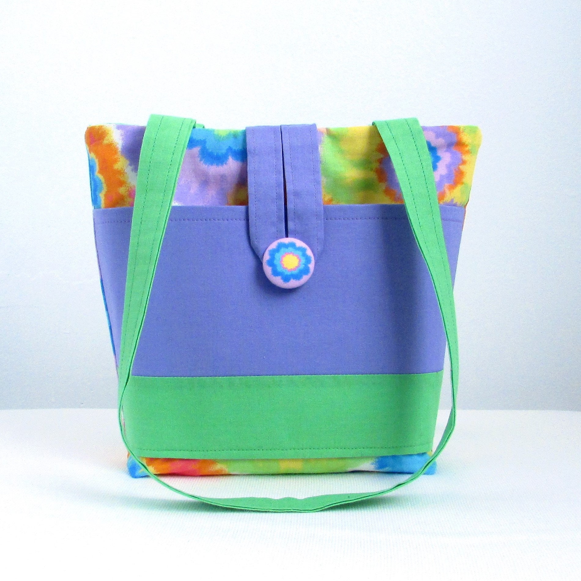 Tie Dye Purse, Small Tote Bag, Handmade Handbag, Girls Purse, Shoulder Bag, Cloth Purse, Fabric