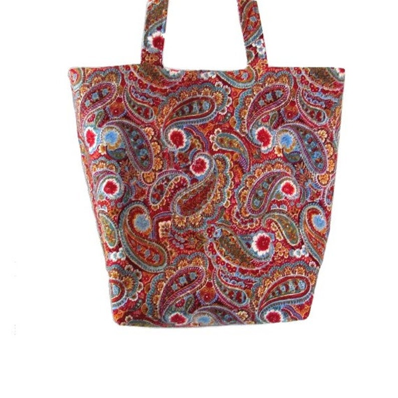 Paisley Shoulder Bag Handmade Cloth Purse Flowers Burgundy Etsy