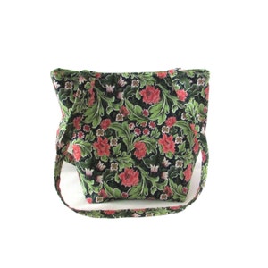 Bolso Floral, Bolso Pequeño, Hojas Verdes, Claveles De Coral, Flores Blancas, Bolso Hecho A Mano, Bolso De Tela, Monedero Para Adolescentes, Bolso De Hombro