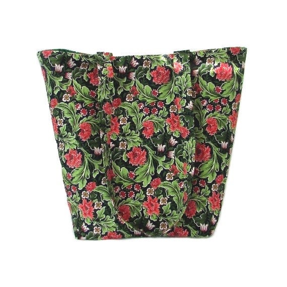 Green Floral Shoulder Bag Cloth Purse Coral Flowers Green - Etsy